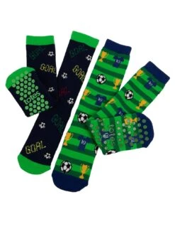 TOTES 2pk Original Older Kids Football Slipper Socks