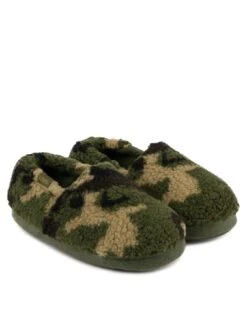 TOTES Camouflage Borg Slippers