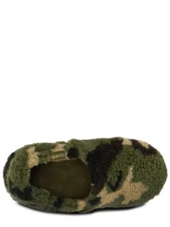 TOTES Camouflage Borg Slippers -Totes VNO4I SQ4 0000000047 GREEN SLt