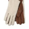 TOTES TOTES Isotoner Borg Smart Touch Glove With Zip Detail - Tan -Totes VNS21 SQ1 0000000067 CREAM SLf