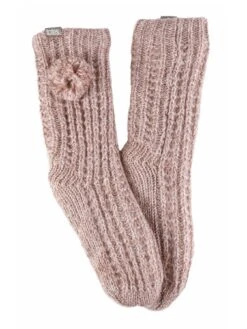 TOTES Totes1pp Luxury Sparkle Slipper-sox With Pom Contains Recycled Fabric