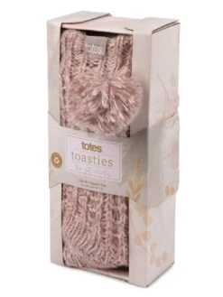 TOTES Totes1pp Luxury Sparkle Slipper-sox With Pom Contains Recycled Fabric -Totes VNS67 SQ3 0000000063 PINK MDo