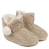 TOTES Cable Knit Boot Slippers - Cream
