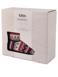 TOTES Fair Isle Knit Boot Slippers - Multi -Totes VNVWW SQ3 0000000029 MULTI SLb