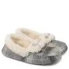 TOTES Brushed Check Moccasin Slippers - Grey -Totes VNVX2 SQ1 0000000005 GREY SLs