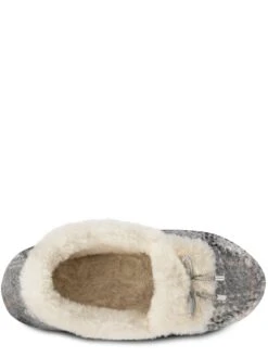 TOTES Brushed Check Moccasin Slippers - Grey -Totes VNVX2 SQ4 0000000005 GREY SLt