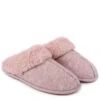 TOTES Knitted Mule Slippers With Faux Fur - Pink -Totes VNVX3 SQ1 0000000063 PINK SLs