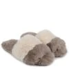 TOTES Faux Fur Contrast Stripe Slider Slippers - Cream -Totes VNVX4 SQ1 0000000067 CREAM SLs