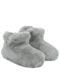 TOTES Faux Fur Boot Slippers - Grey