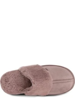 TOTES Velour Mule Slippers - Light Brown -Totes VNVXB SQ4 0000001277 LIGHT BROWN SLt