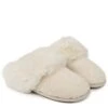 TOTES Textured Faux Fur Mule Slippers - Cream -Totes VNYHS SQ1 0000000067 CREAM SLs