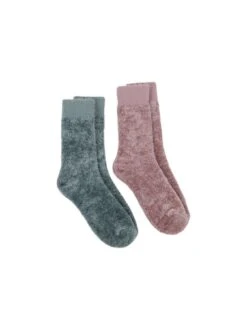 TOTES 2Pack Recycled Chenille Supersoft Slipper Sox