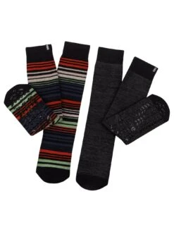 TOTES 2 Pack Original Stripe Slipper Socks - Multi