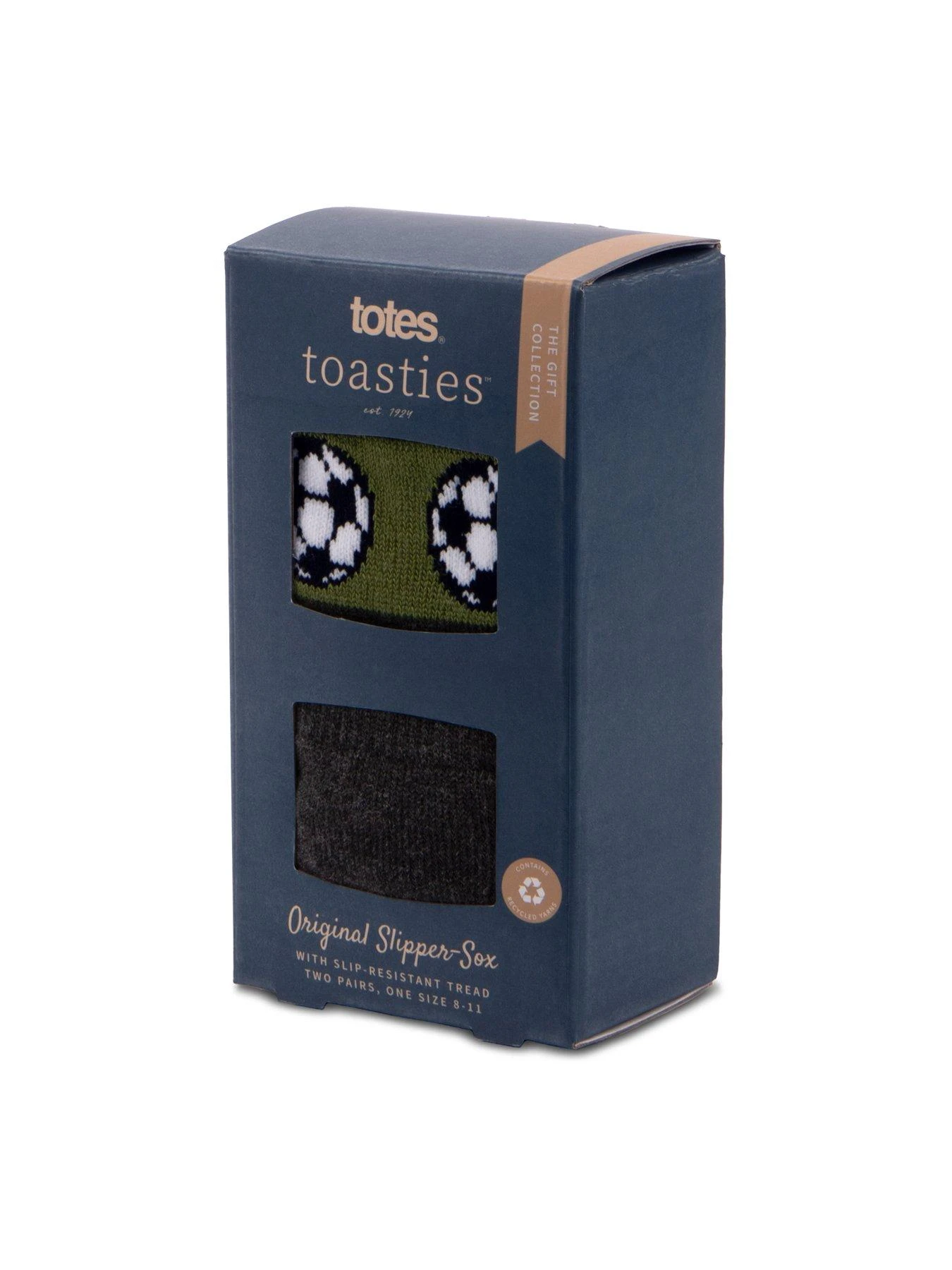 TOTES 2 Pack Original Football Slipper Socks - Multi 4 TOTES 2 Pack Original Football Slipper Socks - Multi - Image 2