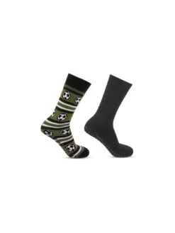 TOTES 2 Pack Original Football Slipper Socks - Multi 7 TOTES 2 Pack Original Football Slipper Socks - Multi -Totes VQ8GA SQ3 0000000029 MULTI SLd1