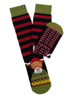 TOTES Original Novelty Cow Slipper Socks - Multi