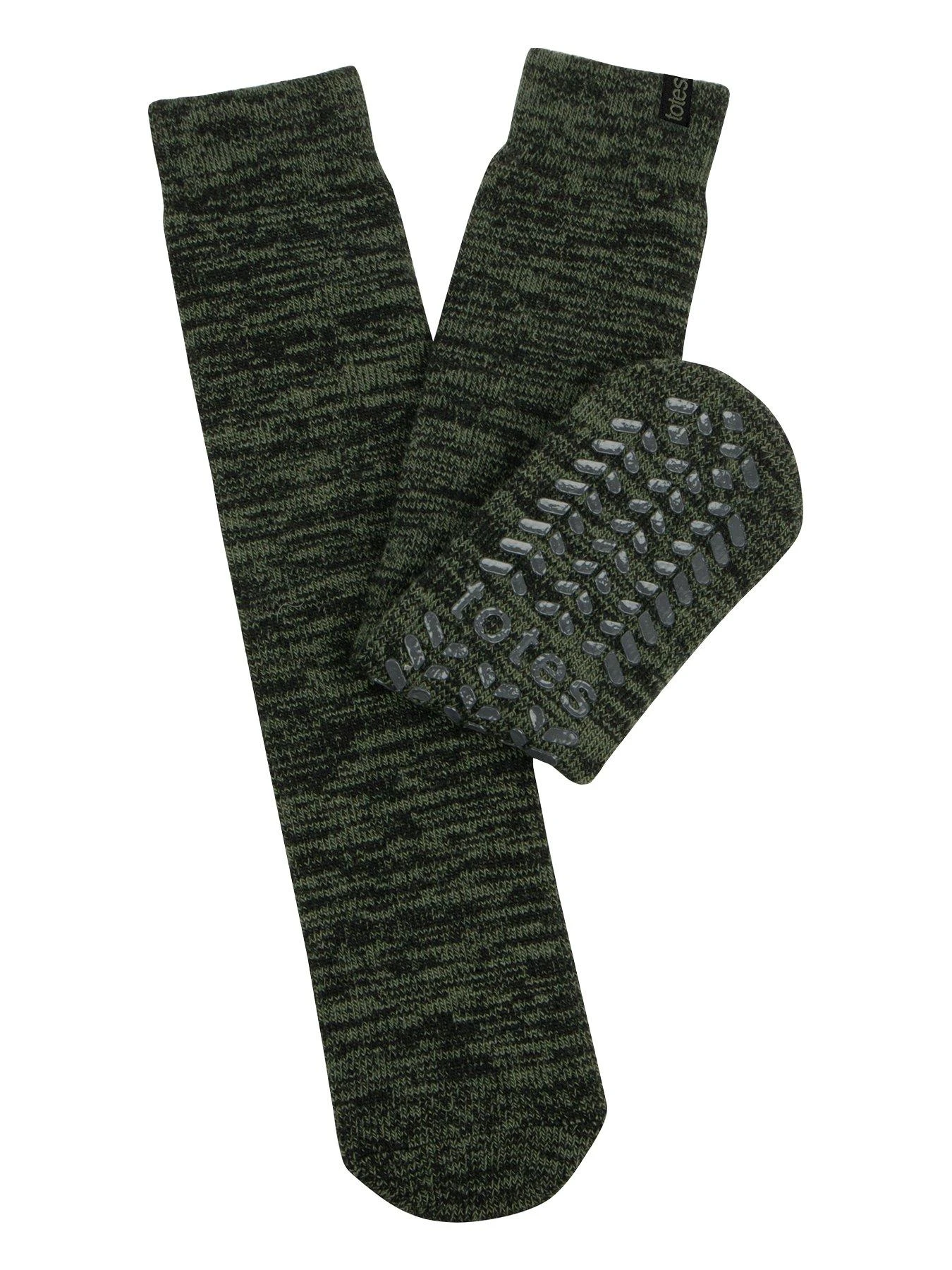 TOTES Thermal Brushed Original Slipper Socks - Khaki 3 TOTES Thermal Brushed Original Slipper Socks - Khaki