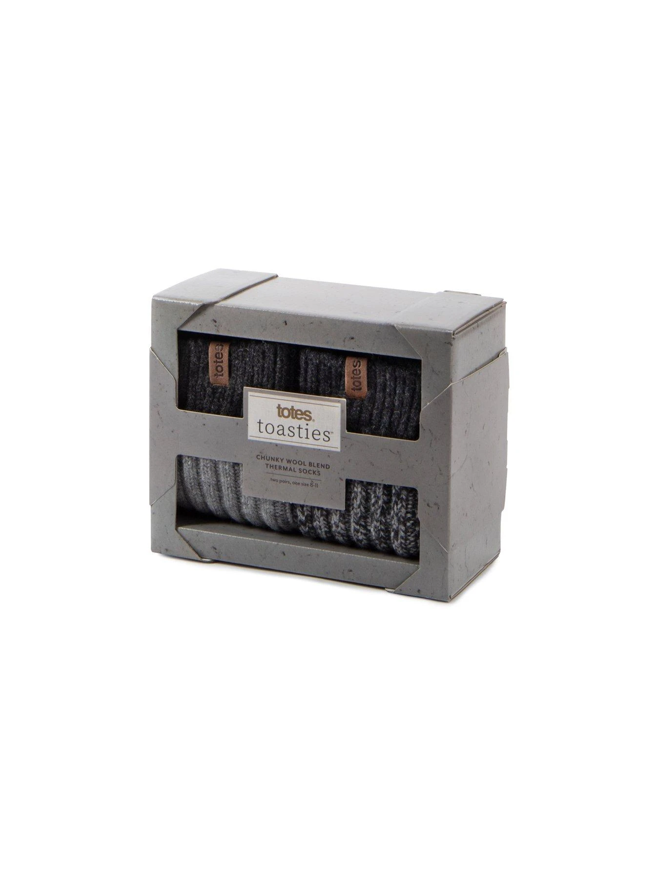 TOTES 2 Pack Chunky Twist Wool Blend Boot Socks - Grey 4 TOTES 2 Pack Chunky Twist Wool Blend Boot Socks - Grey - Image 2