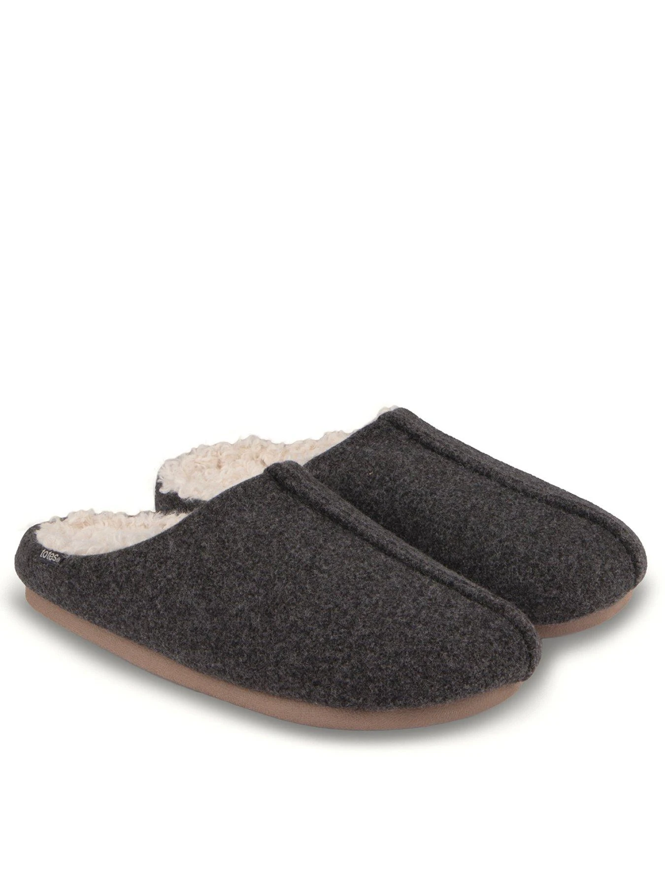 TOTES Icon Felted Warm Lining Mule Slippers - Grey 3 TOTES Icon Felted Warm Lining Mule Slippers - Grey